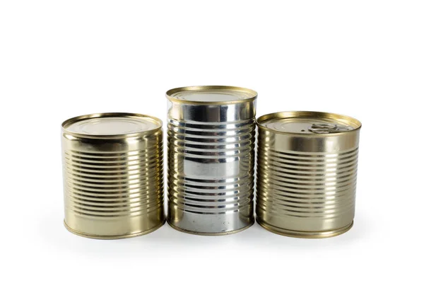 Metal Cans White Background — Stock Photo, Image