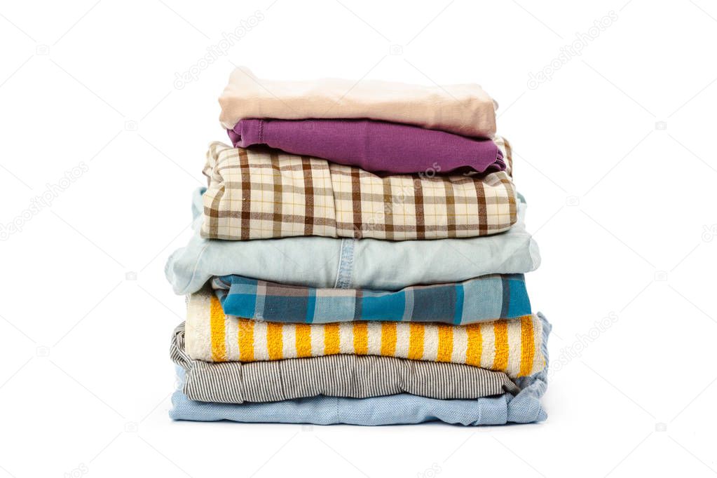 stack of clothing isolated on white