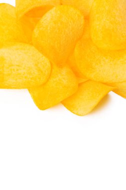 Patates cipsi beyaz arkaplanda izole