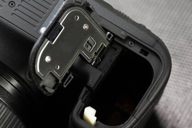 Dijital Slr fotoğraf makinesinin yakın çekim görünümü