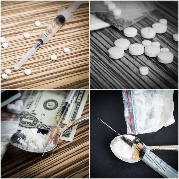 Шприц Наркотиками Приготовленный Героин — стоковое фото