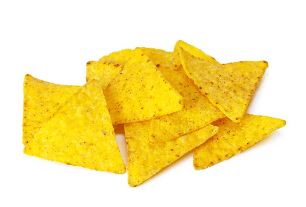 Corn Nachos Isolerad Vit Bakgrund — Stockfoto