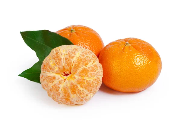 Ripe Mandarins Isolated White Background — Stock Photo, Image