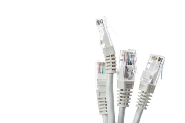 Close Network Cable Isolated White — Stock Photo, Image