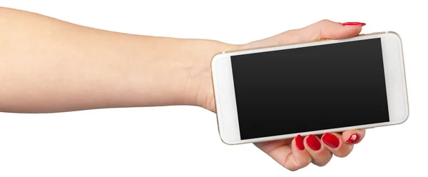 Smart Phone Hand Isolated White — Stock Photo, Image