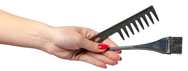 Professional Comb Female Hand Isolated White — Stock Photo, Image