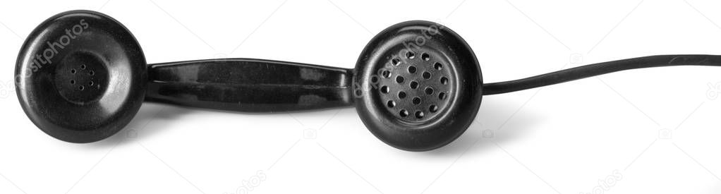 Old telephone isolated on white background