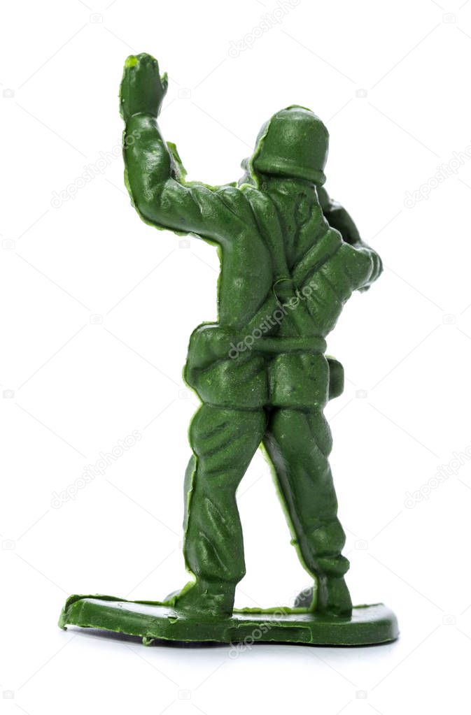 toy soldier isolated on white background 