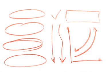 Beyaz bir arka plan üzerinde işaretleyici Scribbles