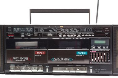 Kaset Player beyaz arka plan üzerinde izole kapatmak 