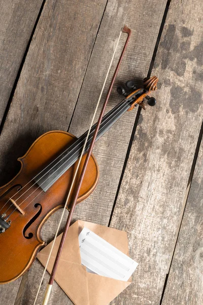 Old Violin Black Background — Stock Photo, Image
