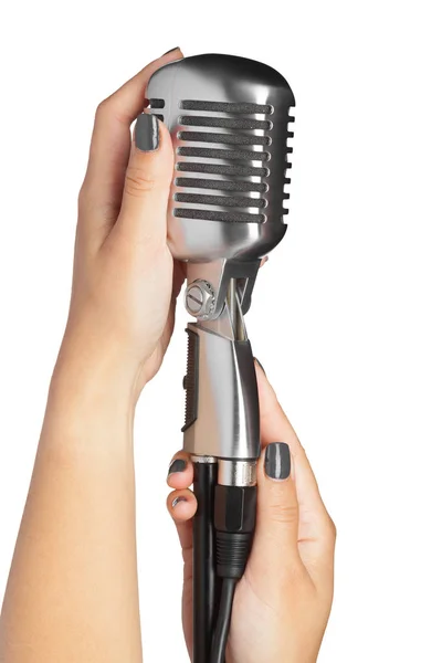Close View Audio Microphone Retro Style — Stock Photo, Image