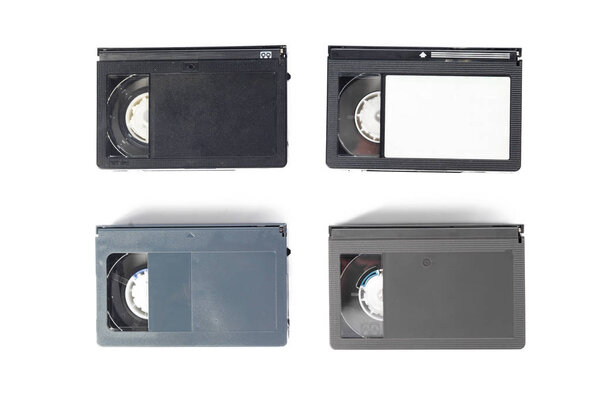 крупный план старых видеокассет
