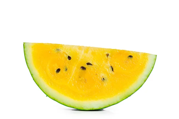 Gelbe Wassermelone Auf Weißem Hintergrund — Stockfoto