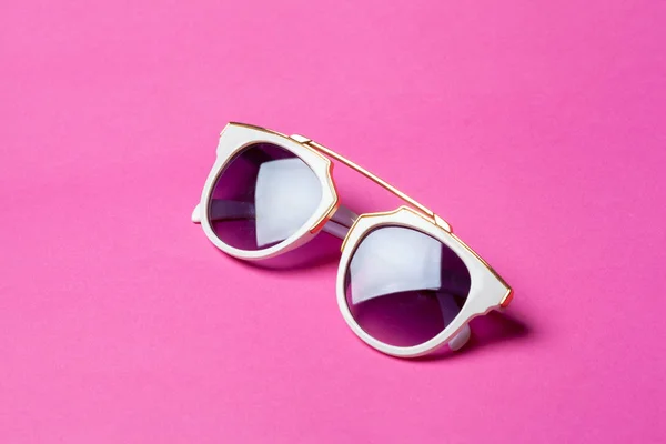 Óculos Sol Óculos Sol Fundo Rosa — Fotografia de Stock