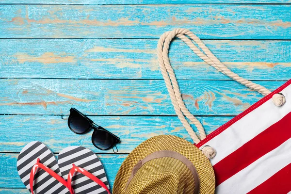 Summer Holiday Background Beach Items — Stock Photo, Image