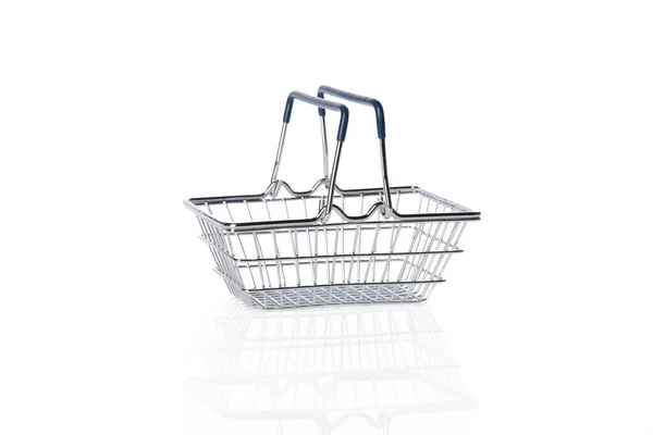 Cesta Compras Branco — Fotografia de Stock