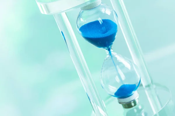 Time Passing Blue Hourglass — Stock Photo, Image