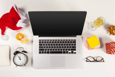 Düz yatıyordu Noel dekorasyonu Ofis İşyeri