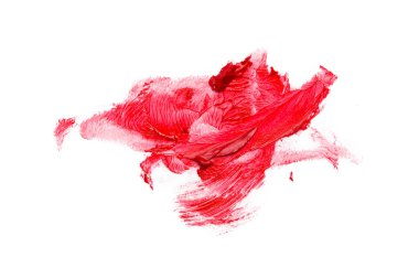 Beyaz arkaplanda lekeli ruj izole edilmiş.