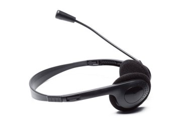 beyaz izole mikrofon kulaklık