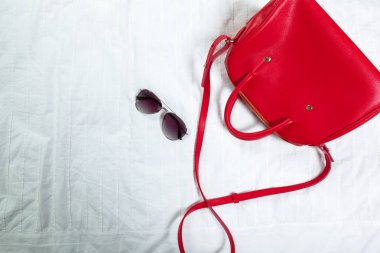 Kadın çanta üzerinde beyaz Tekstil