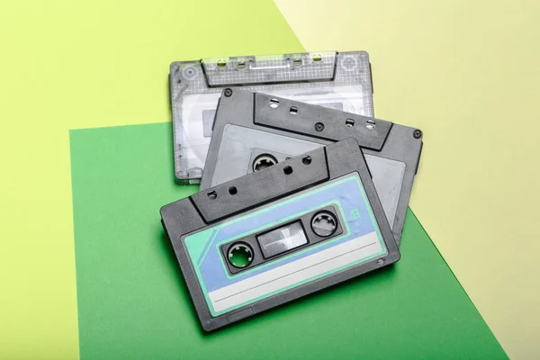 Cinta Cassettes Vintage Vista Cerca —  Fotos de Stock