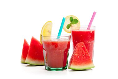 Karpuz içecek gözlük ile dilim