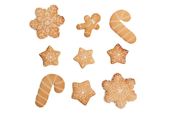 Christmas Hembakade Pepparkakor Cookie Vit — Stockfoto