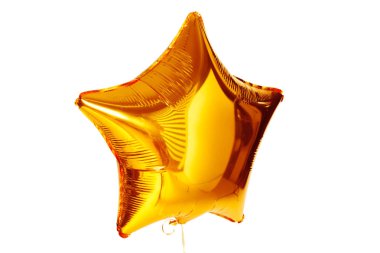  Altın büyük yıldız metalik balon üzerinde beyaz izole