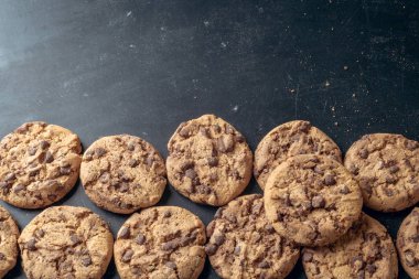 taze ev yapımı çikolatalı kurabiye, yakın çekim 