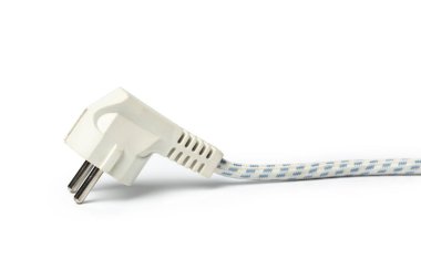 Elektrik demir kablosunu izole üzerinde beyaz arka plan, yakın çekim 