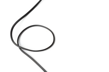 Siyah güç kablosu ile takın ve izole üzerinde beyaz arka plan, yakın çekim soket 