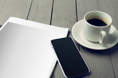 Dergi sayfaları yüksek açılı görünüş
