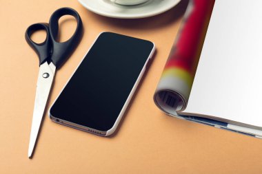 Dergi sayfaları yüksek açılı görünüş