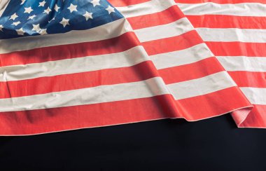 Koyu arka plan, Amerikan bayrağı yakın çekim 