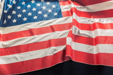 Koyu arka plan, Amerikan bayrağı yakın çekim 