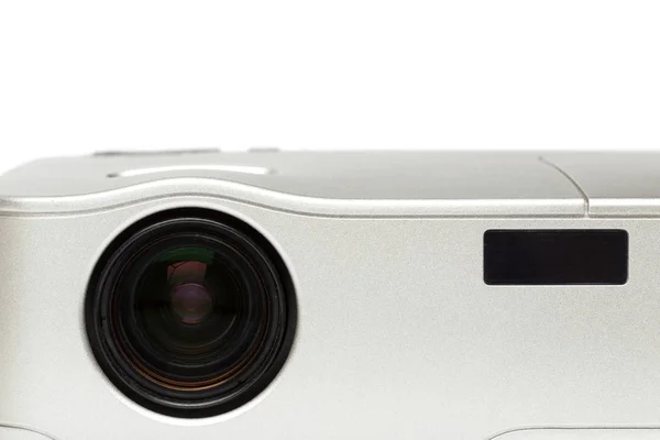 Detailní Záběr Projektoru Multimediální Bílém Pozadí — Stock fotografie