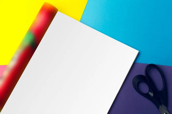 elevated view of colorful magazine pages