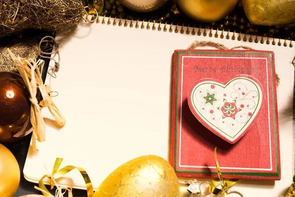 Greeting Card Mock Christmas Ornaments — Stock Photo, Image