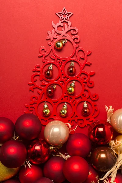 Boże Narodzenie Czy Nowy Rok Skład Dekoracji — Zdjęcie stockowe