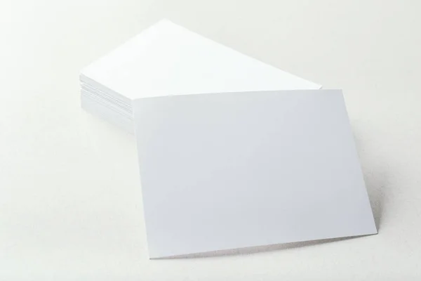 Blank Business Cards Light Background Close — Stock Photo, Image