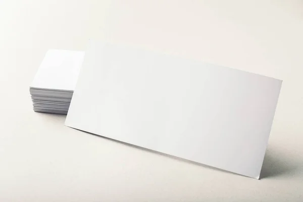 Blank Business Cards Light Background Close — Stock Photo, Image