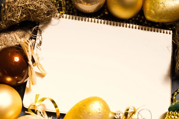 Greeting Card Mock Christmas Ornaments — Stock Photo, Image