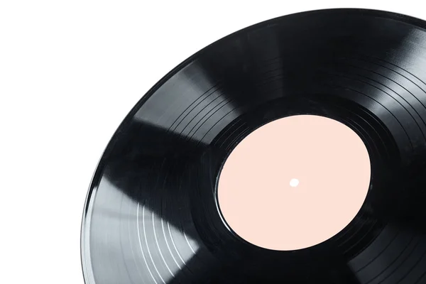 Disco Vinile Isolato Sfondo Bianco Primo Piano — Foto Stock