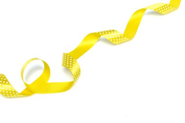 Sarı şerit izole üzerinde beyaz arka plan, yakın çekim 