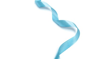 Parlak mavi şerit izole üzerinde beyaz arka plan, yakın çekim 