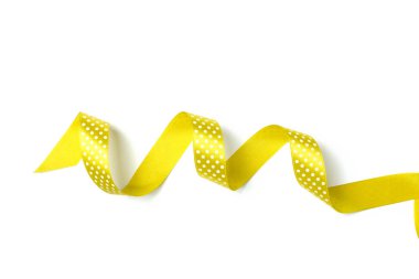 Sarı şerit izole üzerinde beyaz arka plan, yakın çekim 