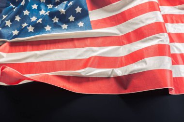 Koyu arka plan, Amerikan bayrağı yakın çekim 