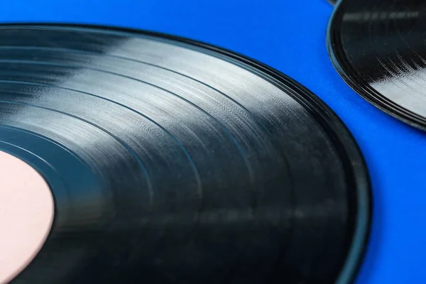 Grabación Vinilo Retro Sobre Fondo Azul — Foto de Stock